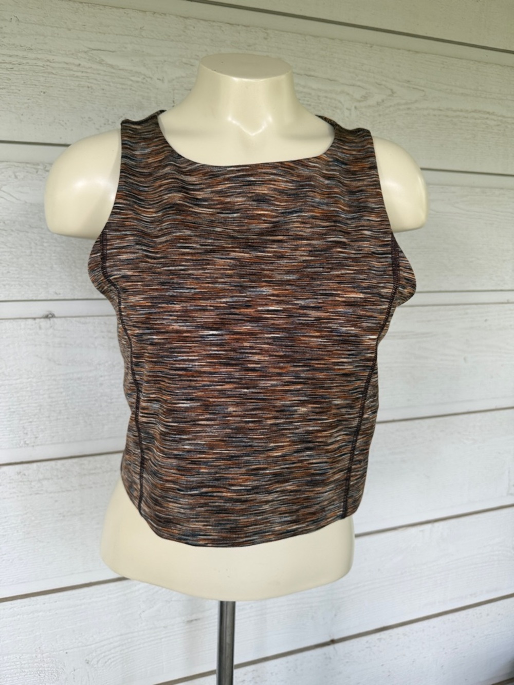 Lou & Grey Women's Space-Dye Sleeveless Crop Top